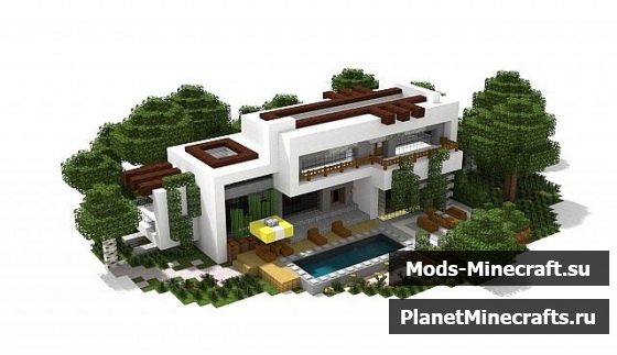 Схема постройки дома Villa Modernity в майнкрафт [schematic minecraft]
